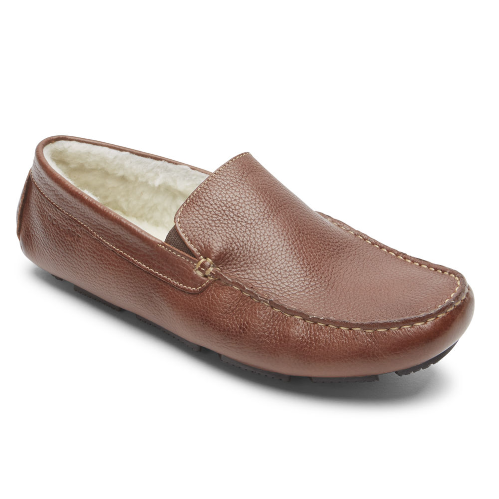 Rockport Mens Slippers Brown - Rhyder - UK 126-LCBZGT